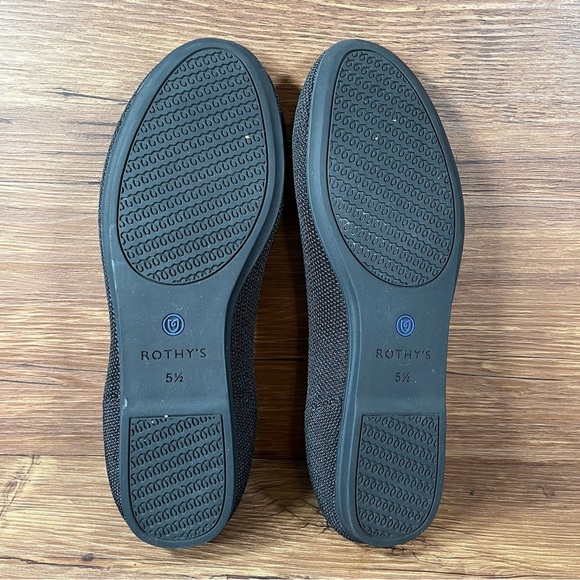 Rothy’s Black Slip-On Round Toe Flats Women’s Size 5.5 Shoes - Picture 7 of 10